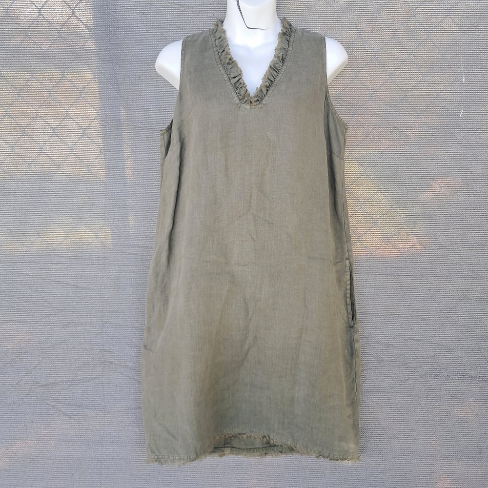 Tommy Bahama Relaxed Fit Two Palms Ruffled Shift Knee Length Dress Women's Small